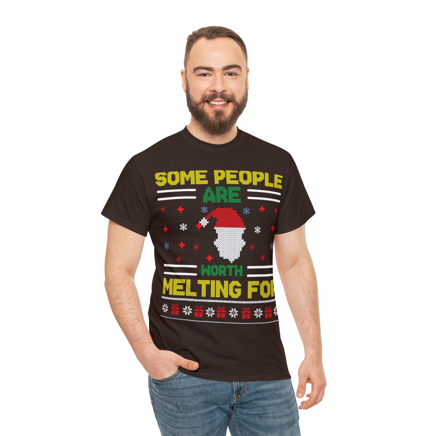 Some People Are Worth Melting For Christmas Ugly Sweater Short Sleeve Tee