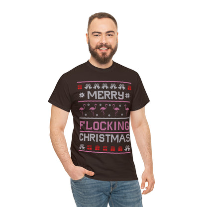 Merry Flocking Christmas Ugly Christmas Sweater Short Sleeve Tee