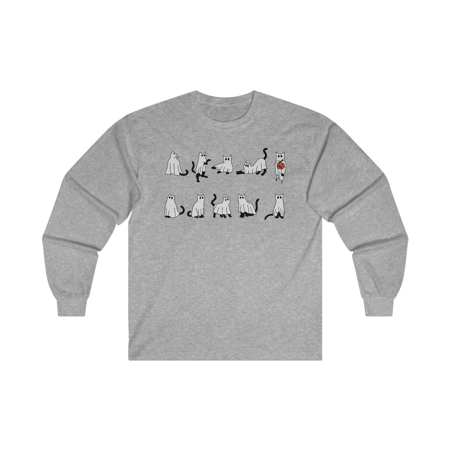 Ghost Cats Halloween Long Sleeve Tee