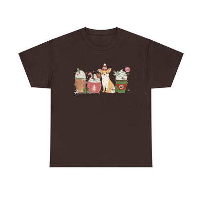 Chihuahua Dog Latte Christmas Short Sleeve Tee