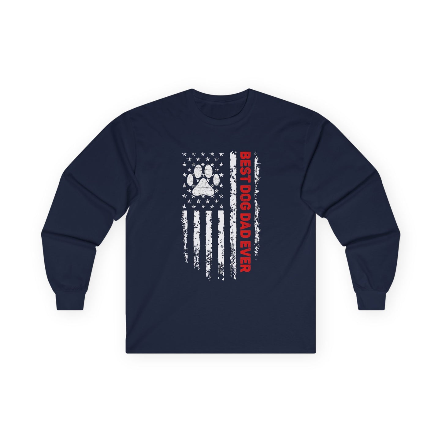 Best Dog Dad Ever Flag Long Sleeve T-shirt