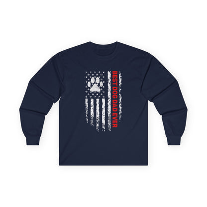 Best Dog Dad Ever Flag Long Sleeve T-shirt