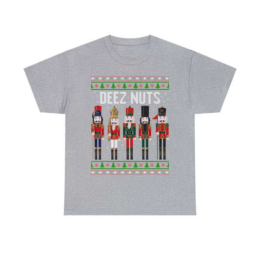 Deez Nuts Nutcracker Ugly Christmas Sweater Short Sleeve Tee