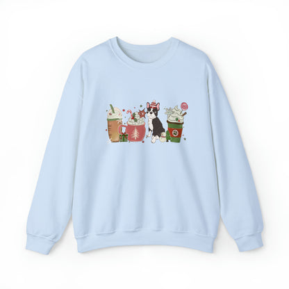 Boston Terrier Dog Latte Christmas Sweatshirt