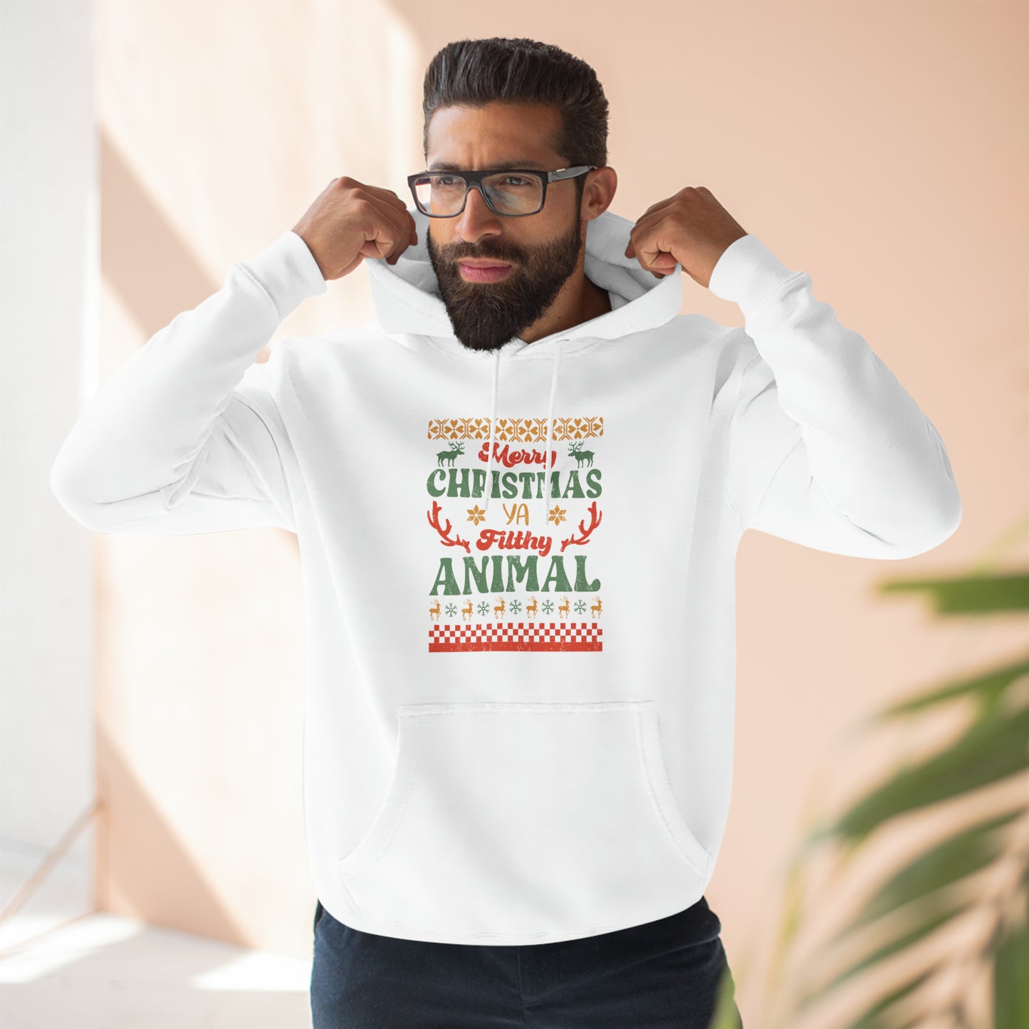 Merry Christmas Ya Filthy Animal Ugly Sweater Pullover Hoodie