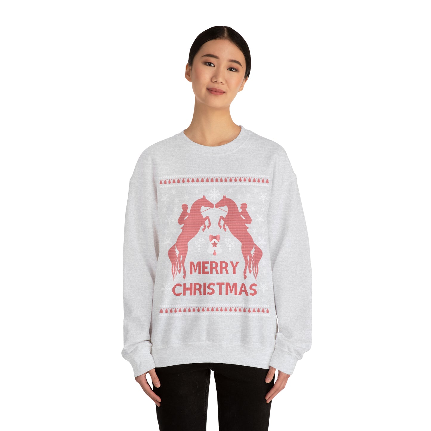 Merry Christmas Horseback Riding Christmas Ugly Sweater Sweatshirt