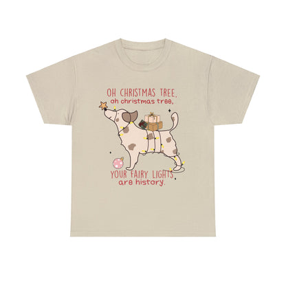 Oh Christmas Tree Your Fairy Lights Are History Dog Short Sleeve Tee