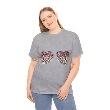 Skeleton Hand on Hearts Valentine Short Sleeve Tee