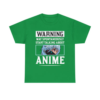 Warning May Spontaneously Start Talking About Anime Short Sleeve Tee