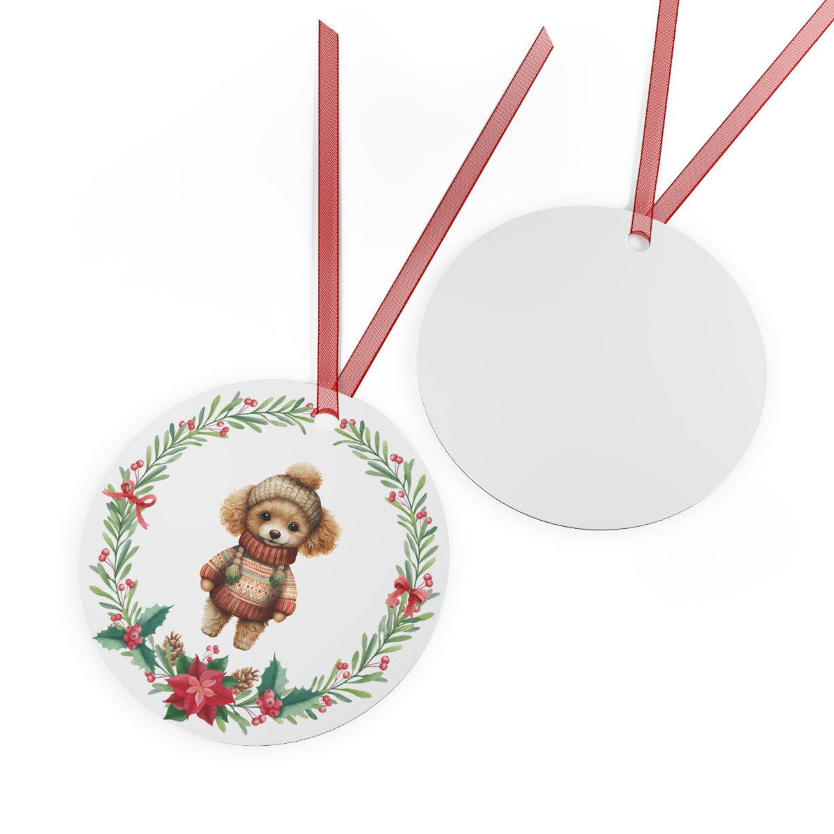 Poodle Dog in Sweater Ornament