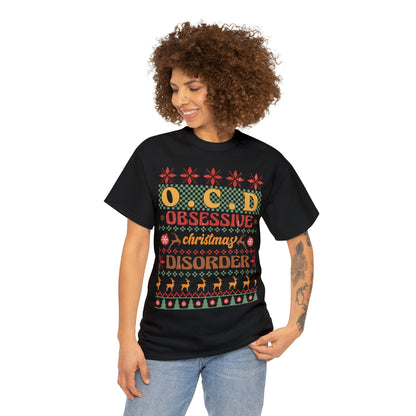 O.C.D. Obsessive Christmas Disorder Ugly Sweater Short Sleeve Tee