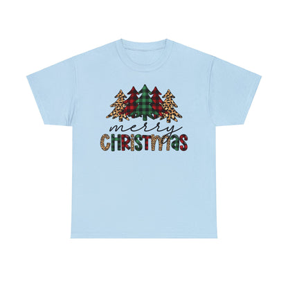 Merry Christmas Plaid Trees Short Sleeve Tee