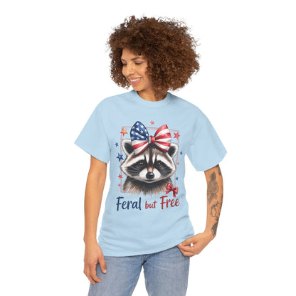 Feral But Free Raccoon Short Sleeve Tshirt