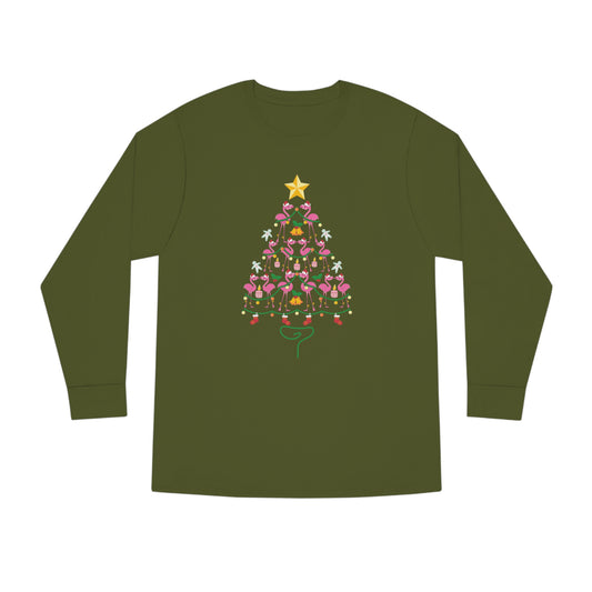 Flamingo Christmas Tree Christmas Long Sleeve T-Shirt