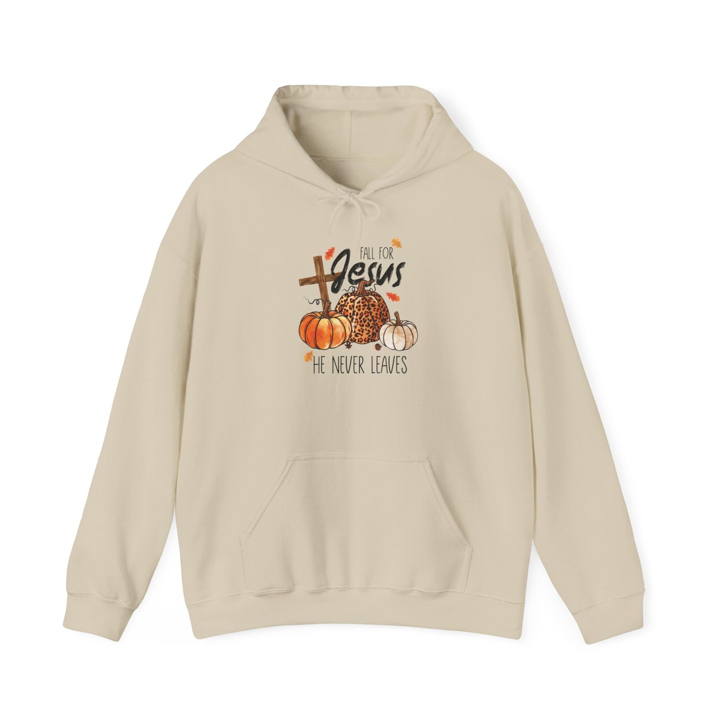 Fall For Jesus He Never Leaves Christian Halloween Pullover Hoodie