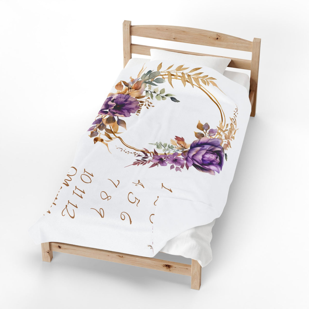 Purple Floral Milestone Blanket