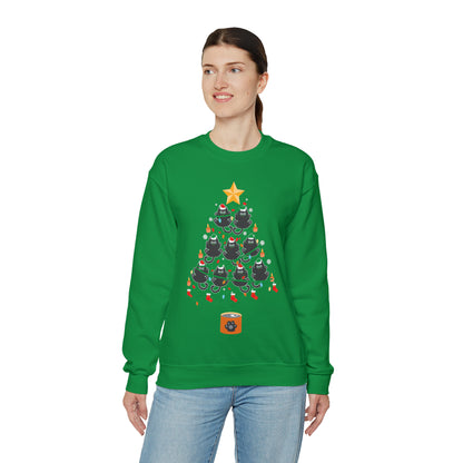 Black Cats Christmas Tree Christmas Sweatshirt