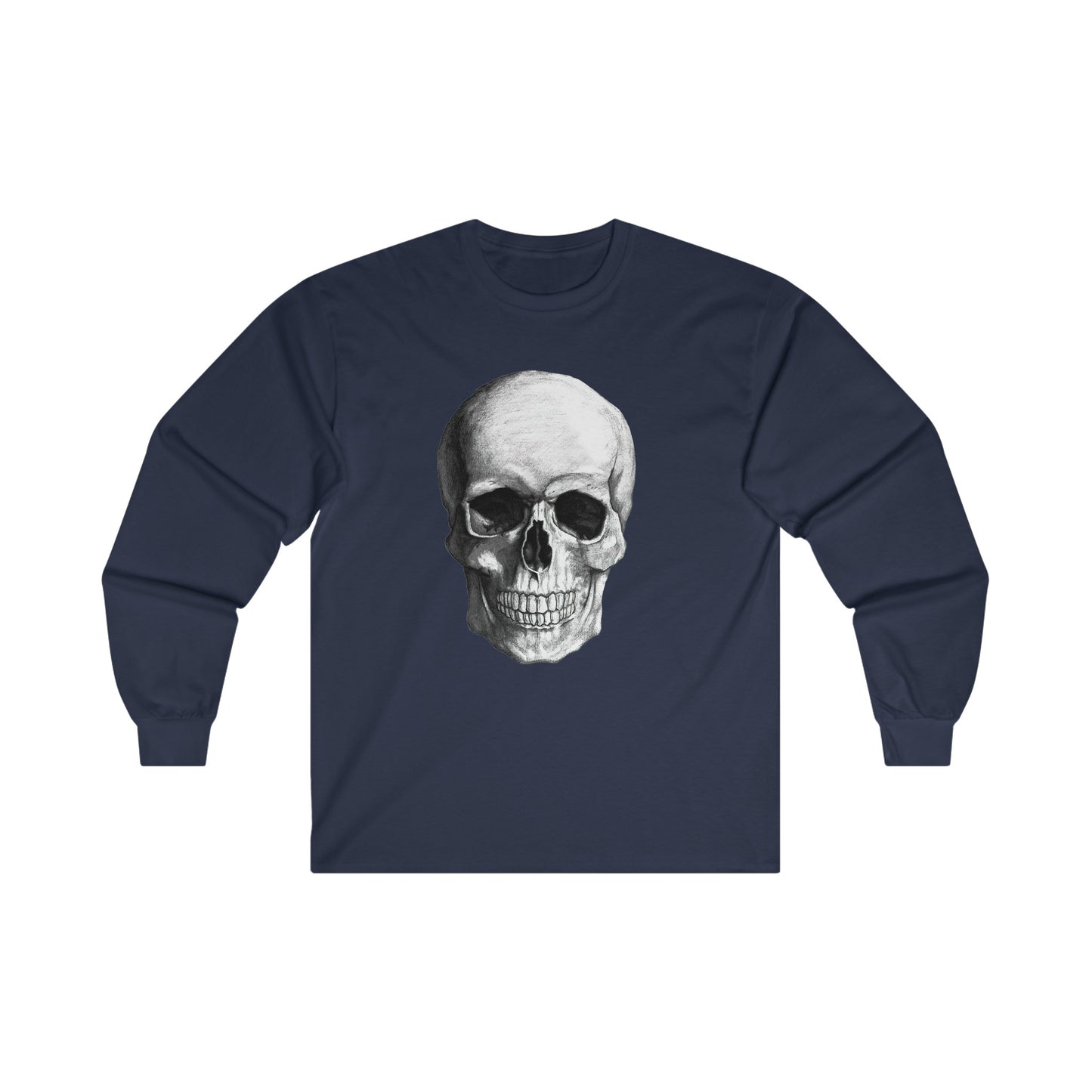 Large Skull Halloween Long Sleeve Tee