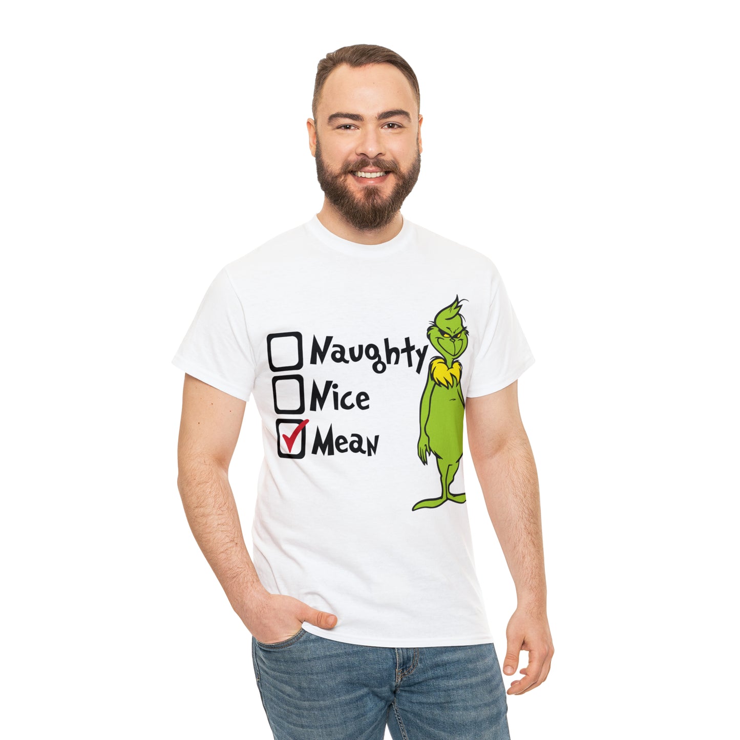 Naughty Nice Mean Grinch Christmas Short Sleeve Tee