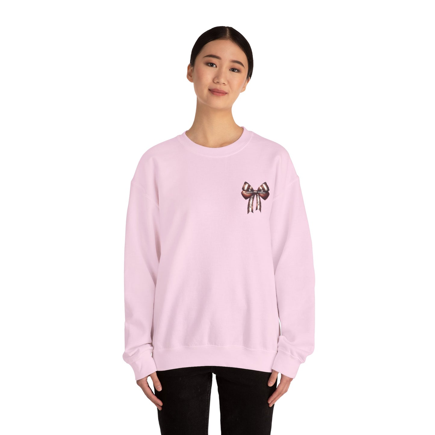 Football Game Day Sweatshirt Mom Dad Parent Football Lover Coquette Bows