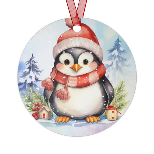 Penguin in Santa Hat Ornament