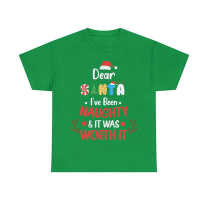 Dear Santa I've Been Naughty & It Was Worth It Christmas Short Sleeve Tee