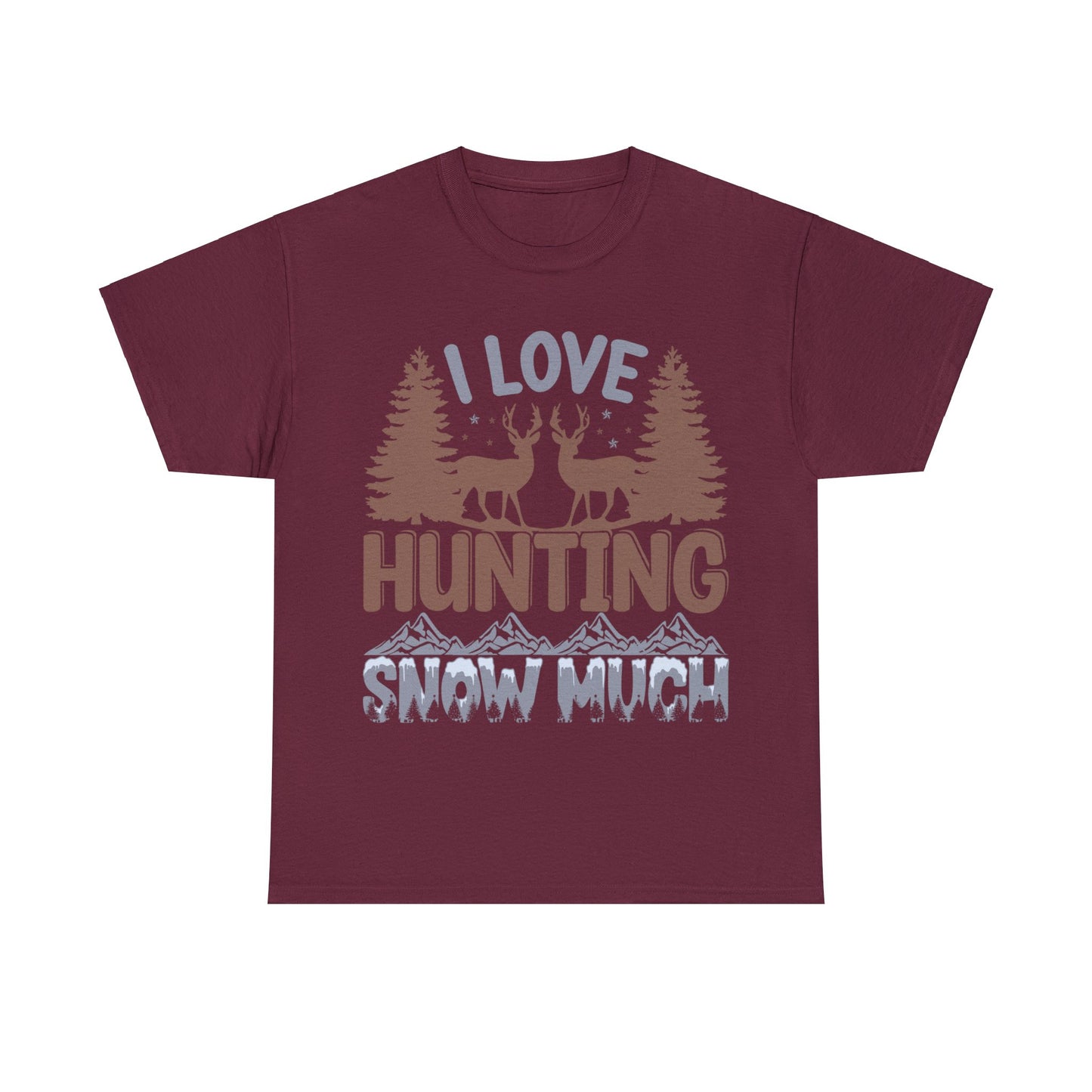 I Love Hunting Snow Much Christmas Ugly Sweater Short Sleeve Tee