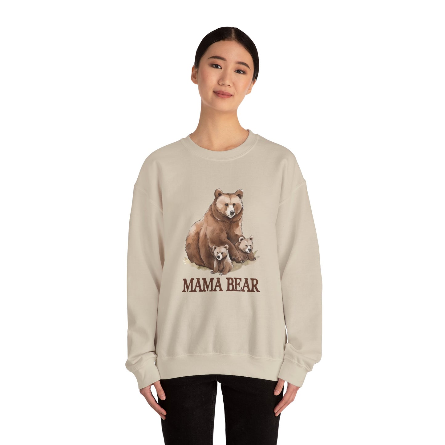 Mama Bear Grizzy Bear with Cubs Pocket Sweatshirt