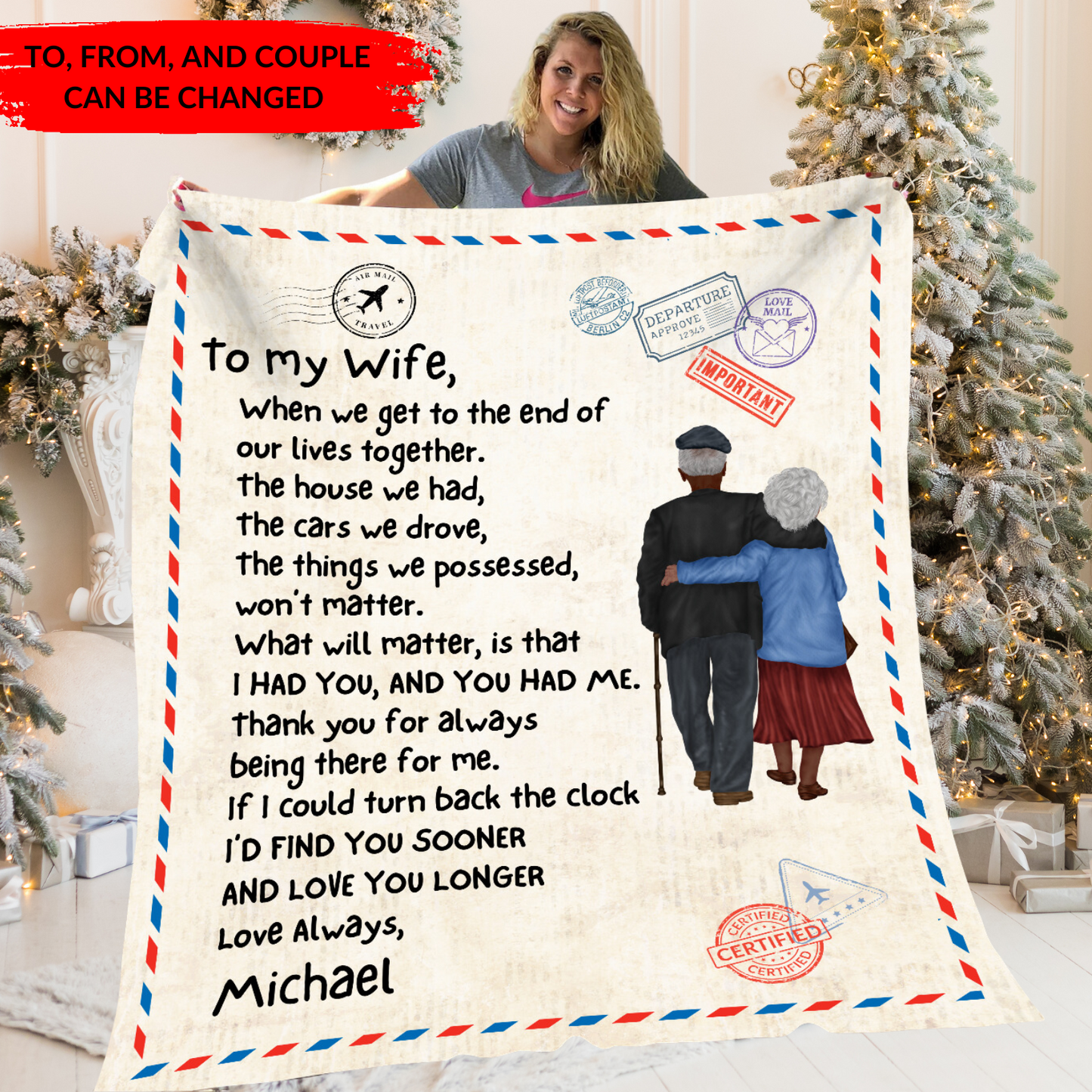 Custom Couple When We Get to the End of Our Lives Together Letter Velveteen Plush Blanket