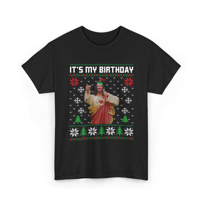Jesus It's My Birthday Christmas Ugly Sweater Short Sleeve Tee