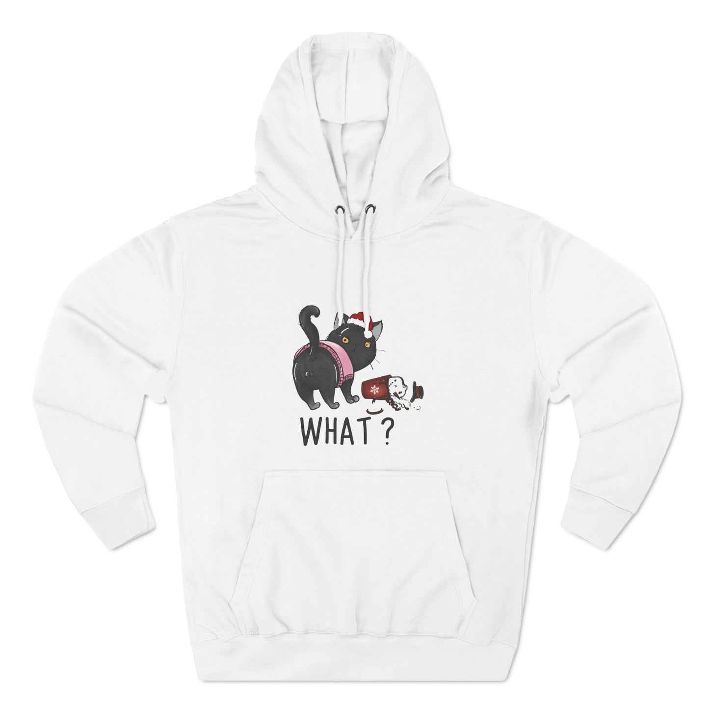 What? Cat Knocking Over Coffee Christmas Pullover Hoodie