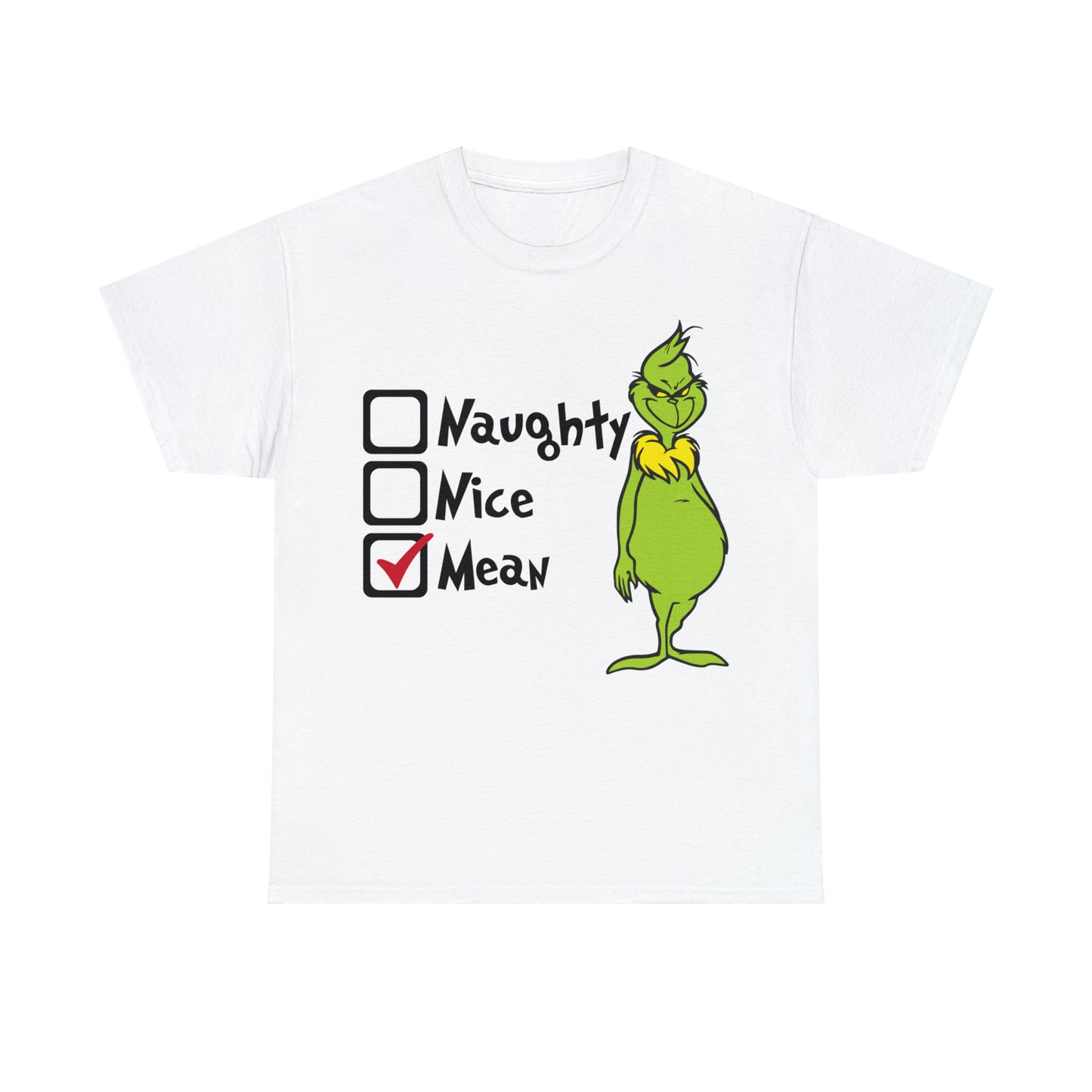 Naughty Nice Mean Grinch Christmas Short Sleeve Tee