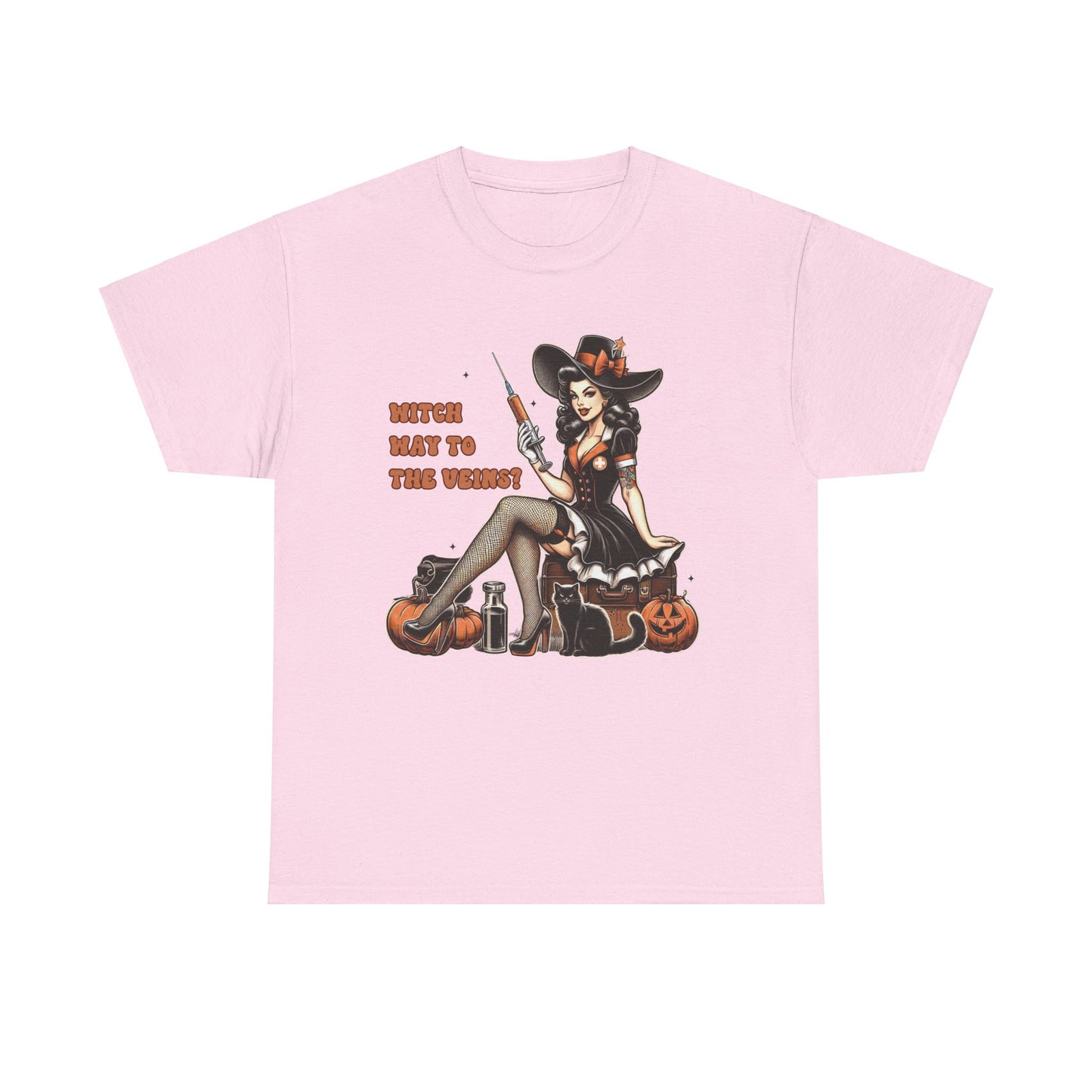 Phlebotomist Halloween Shirt Witch Way To The Veins T-Shirt