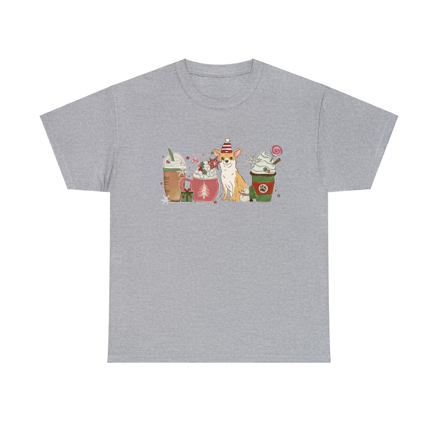 Chihuahua Dog Latte Christmas Short Sleeve Tee