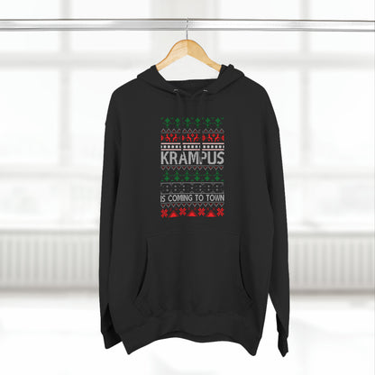 Krampus is Coming to Town Christmas Ugly Sweater Pullover Hoodie
