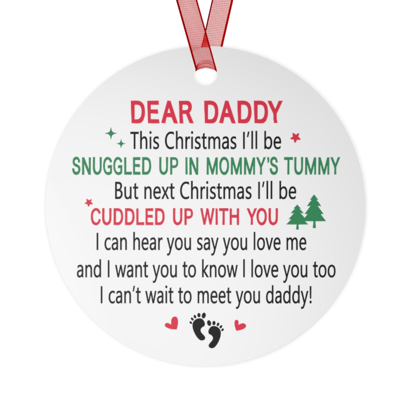 Dear Daddy I Can't Wait To Meet You Pregnancy Ornament