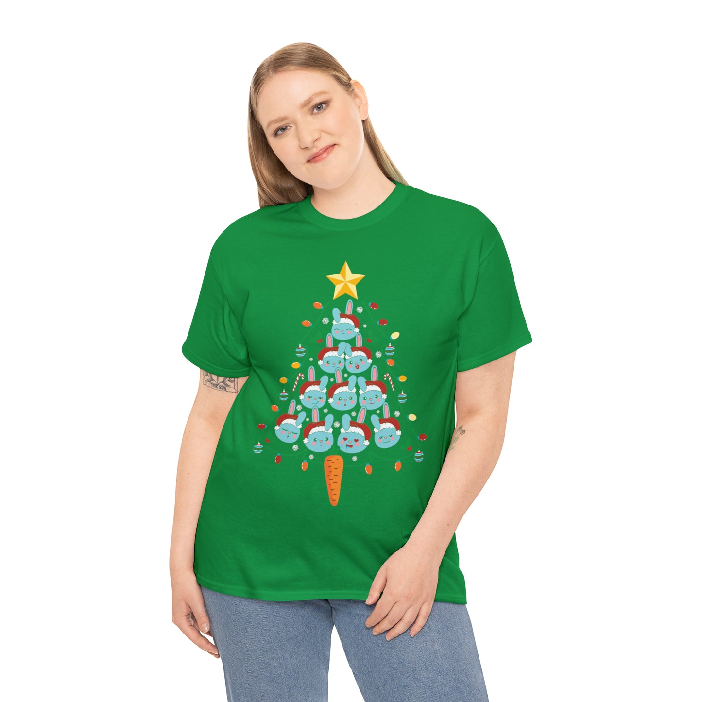 Rabbit Christmas Tree Christmas Short Sleeve Tee