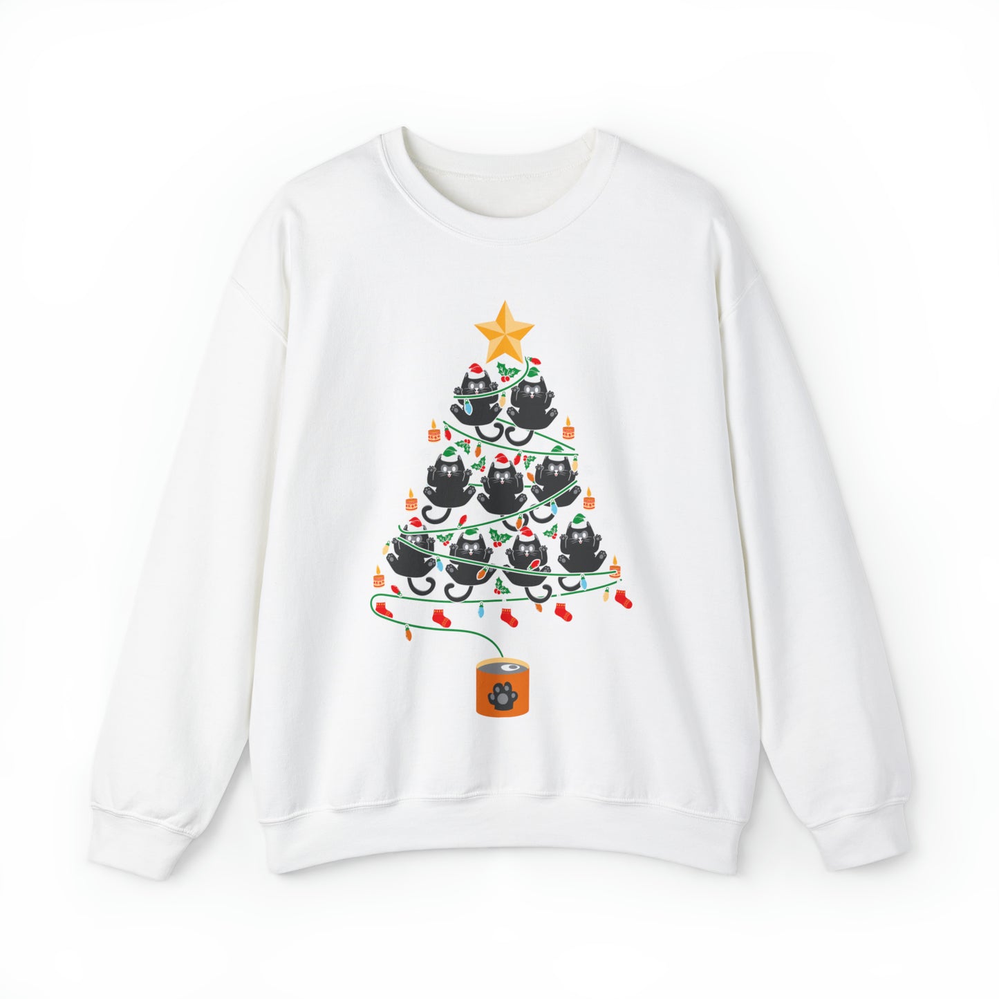 Black Cats Christmas Tree Christmas Sweatshirt