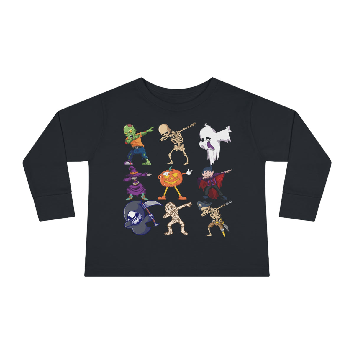 Dabbing Monsters Halloween Toddler Long Sleeve Tee