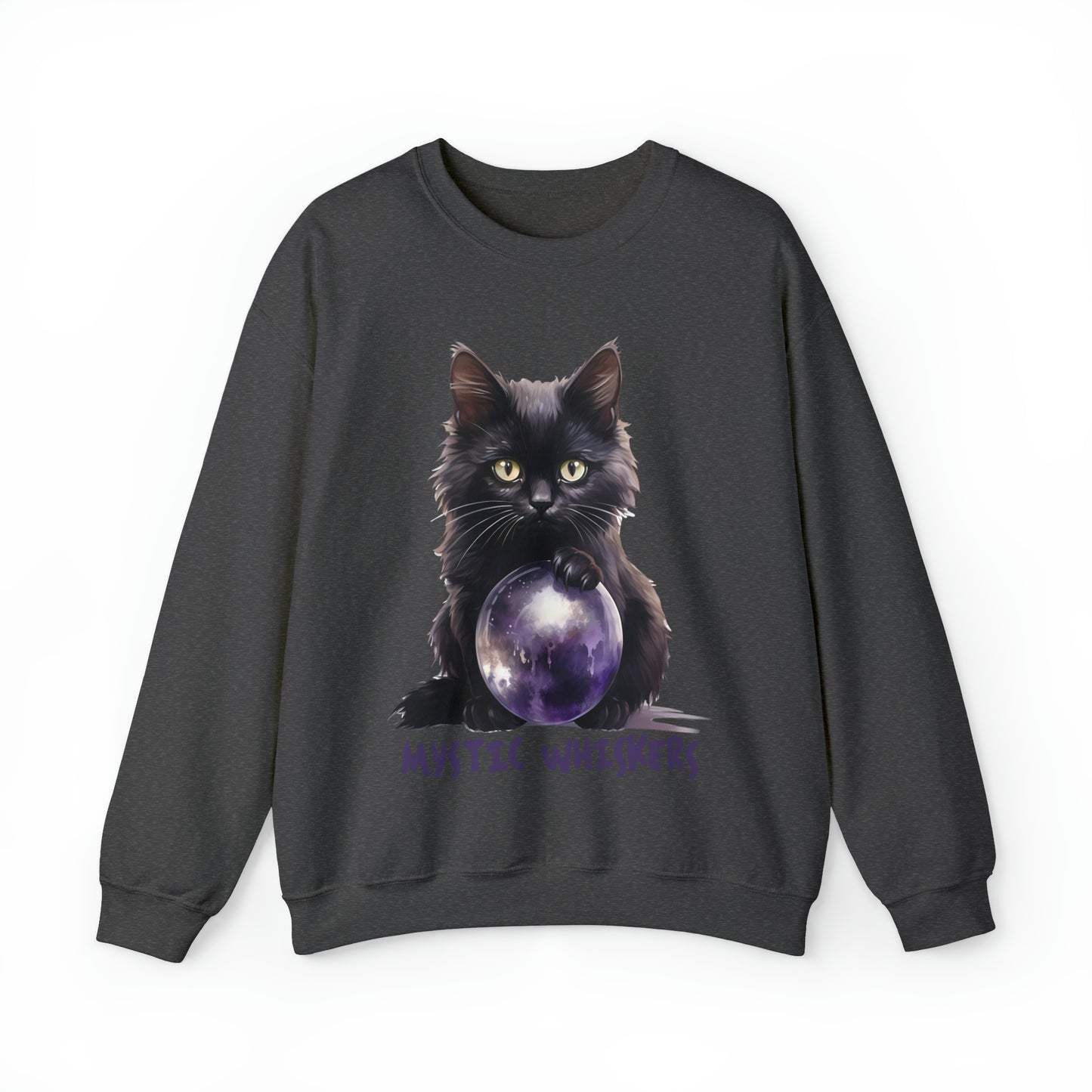 Mystic Whiskers Black Cat Halloween Sweatshirt