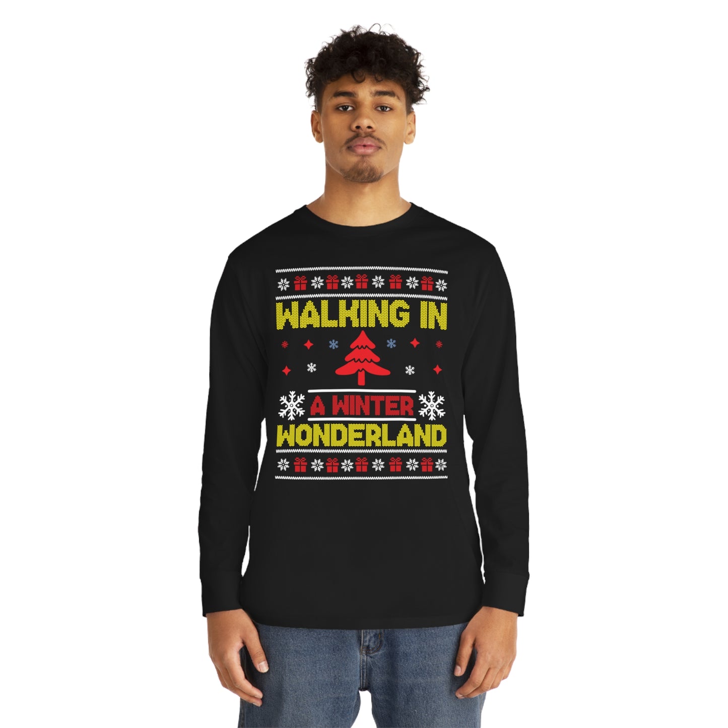 Walking in a Winter Wonderland Christmas Ugly Sweater Long Sleeve T-shirt