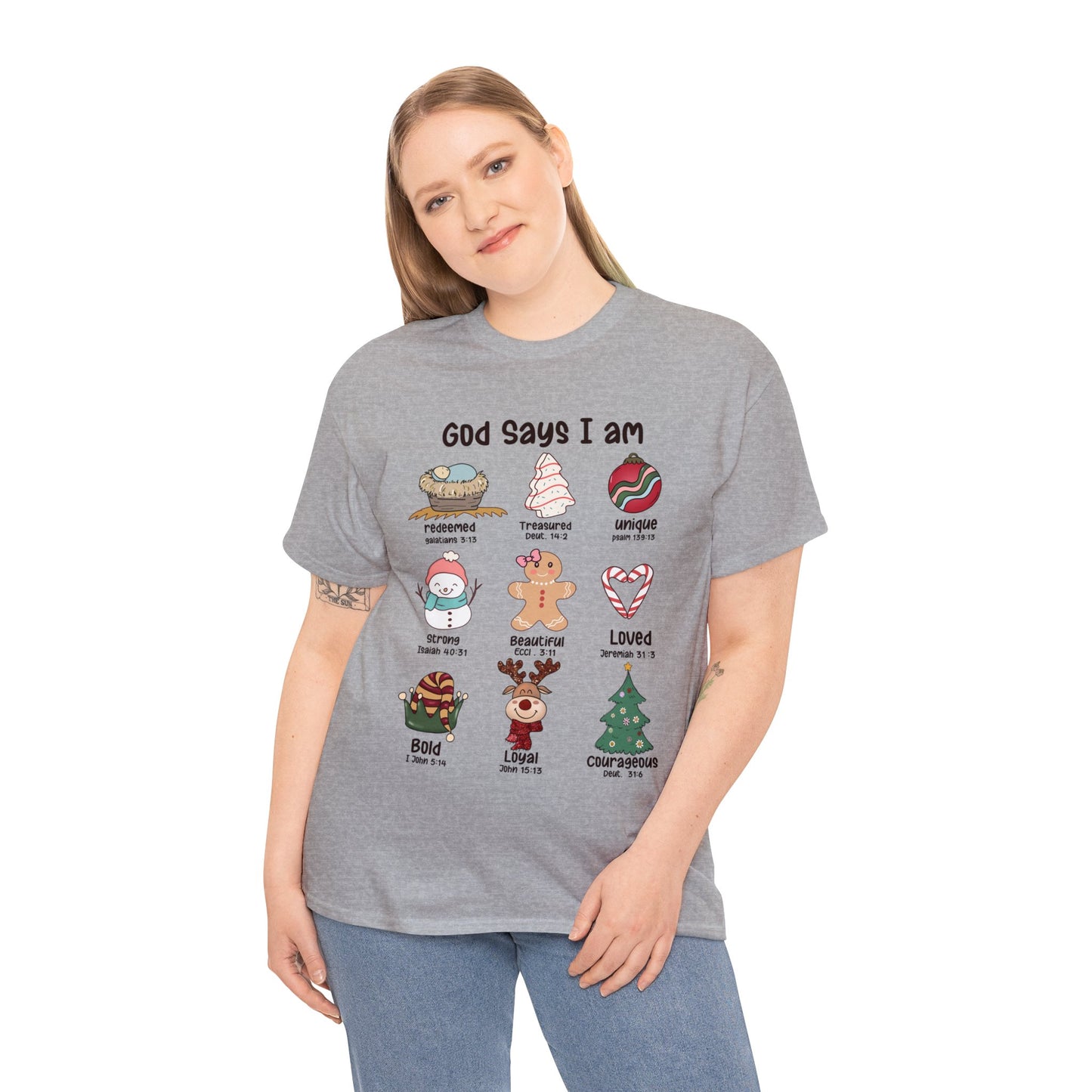 God Says I Am Christmas Short Sleeve Tee