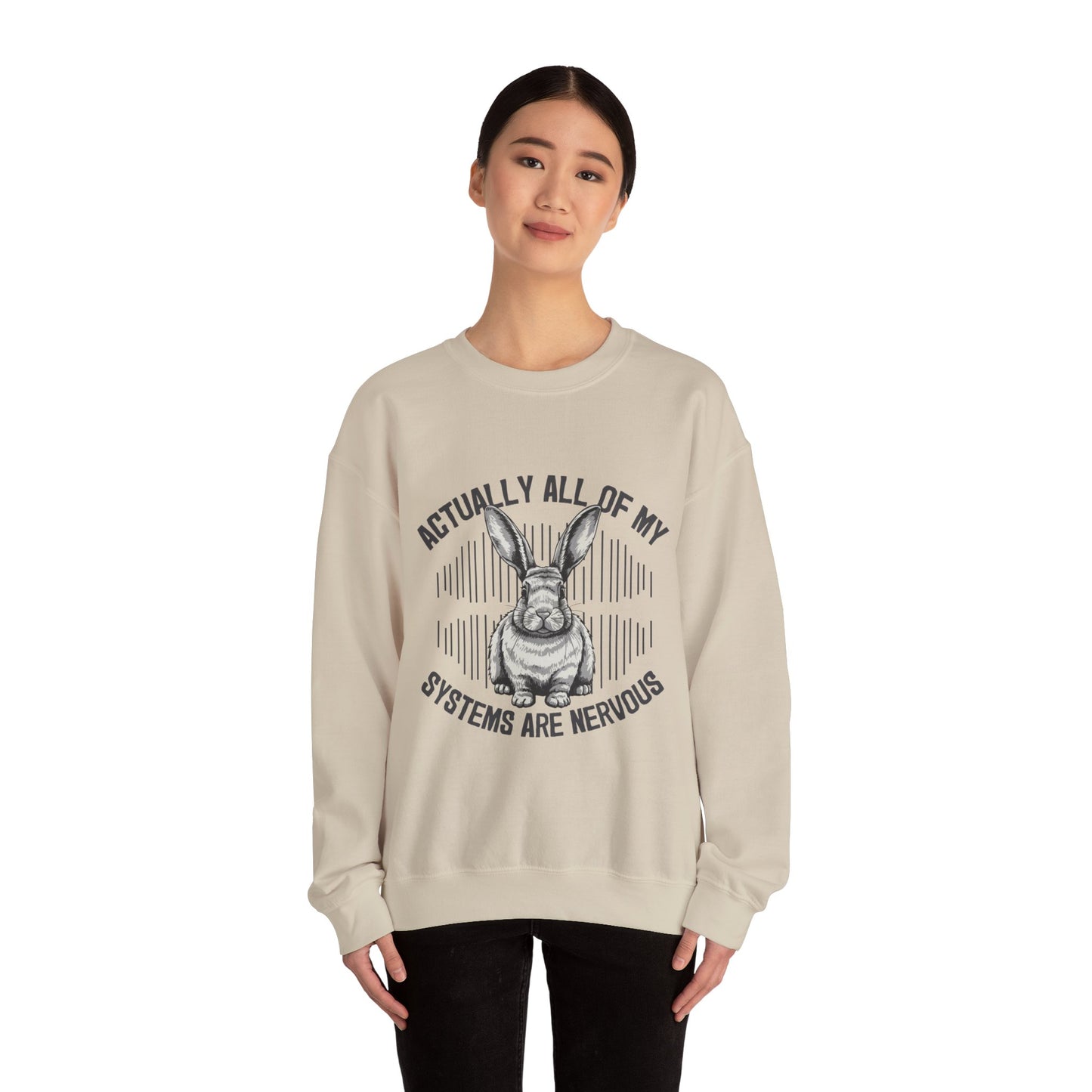 Actually All Of My Systems Are Nervous Rabbit Sweatshirt