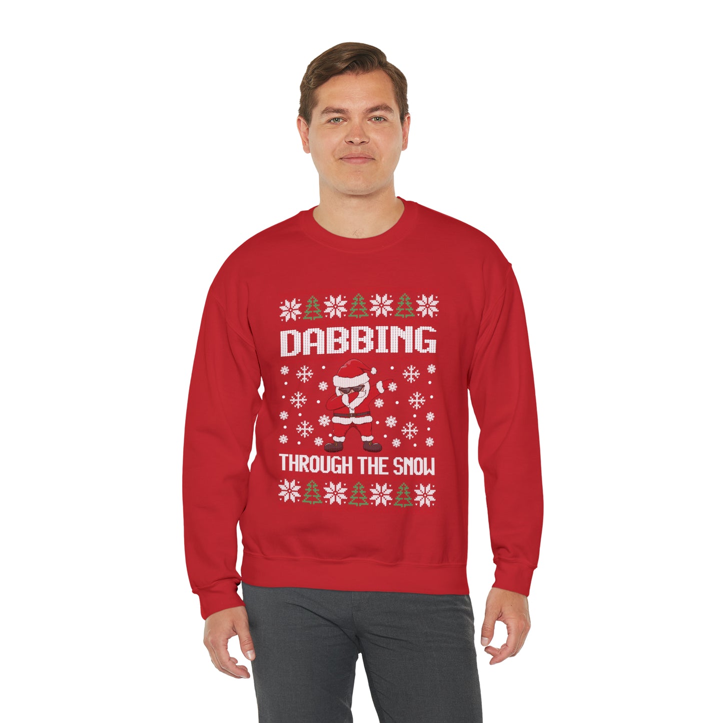 Santa Dabbing Through the Snow Christmas Ugly Sweater Sweatshirt