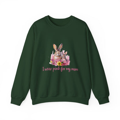 I Wear Pink For My Mom Rabbit Breast Cancer Sweatshirt