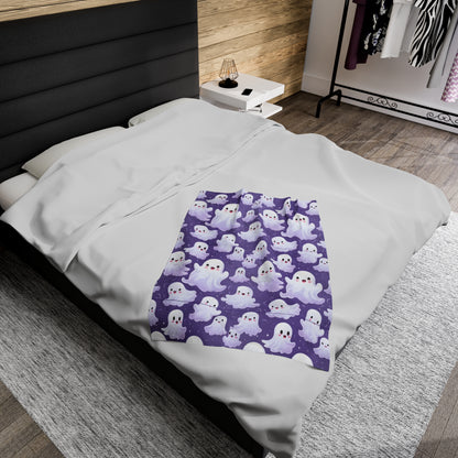 Purple Ghost Halloween Blanket