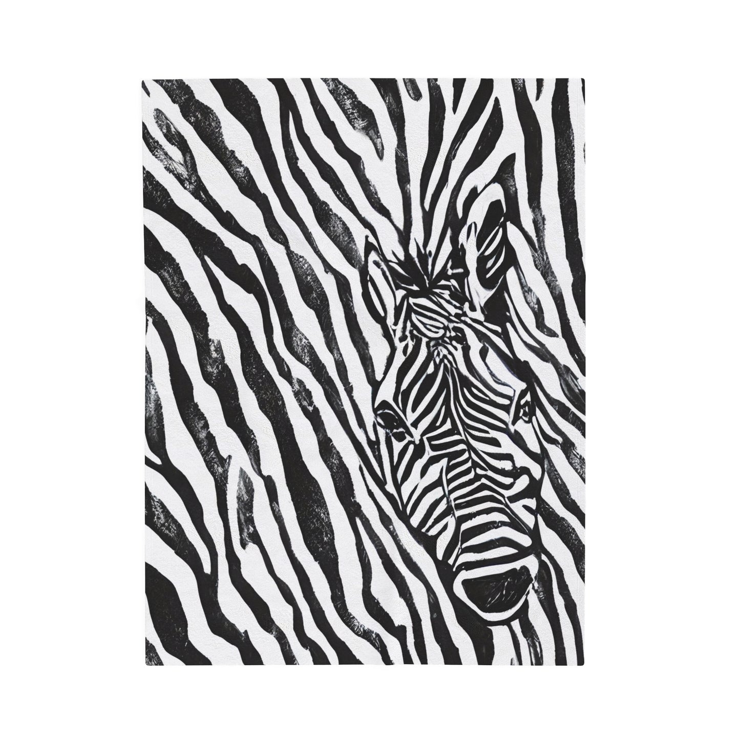 Zebra Print with Zebra Face Blanket