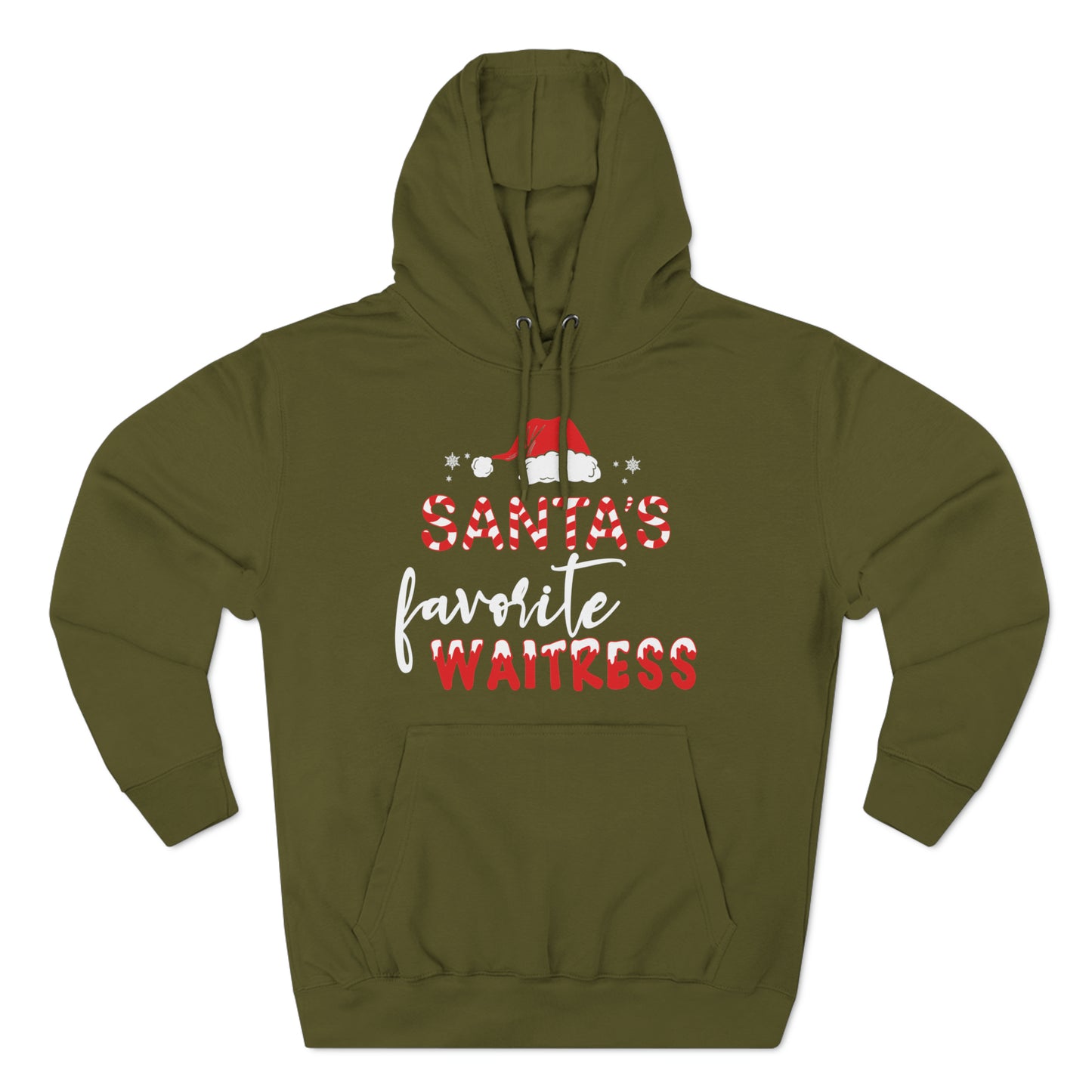 Santa's Favorite Waitress Christmas Pullover Hoodie