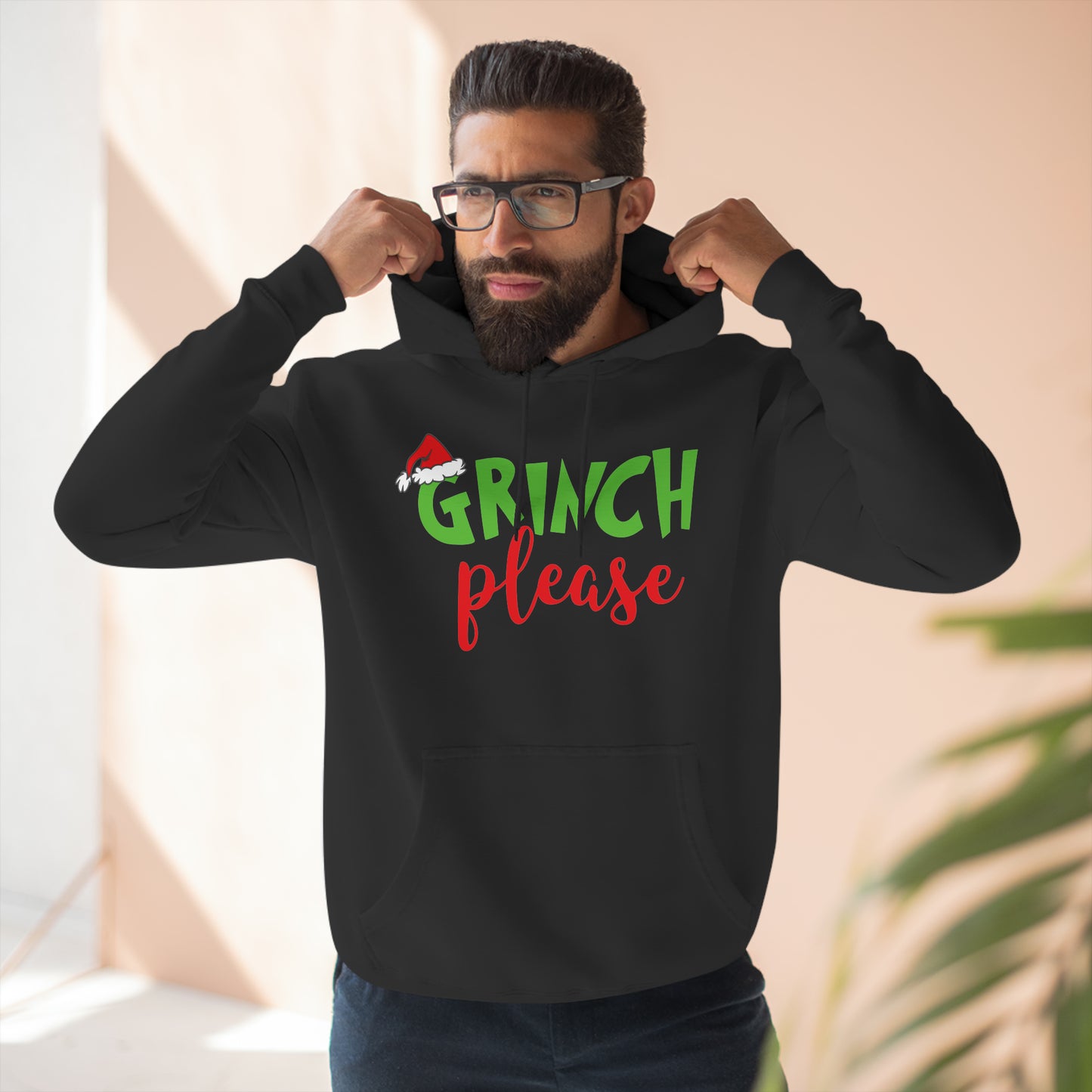 Grinch Please Christmas Pullover Hoodie