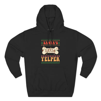 Santa's Little Yelper Christmas Ugly Sweater Pullover Hoodie